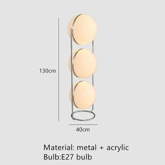 Garrault  Delord Floor Lamp Chrome Metal White Acrylic Ball Floor Light Living Room Hotel Room Sofa  Decoration Lamp