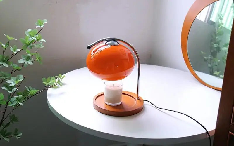 Table Lamp Aromatherapy Candlestick Lamp Bedroom Bedside Atmosphere Retro Glass Desk Lamp Study Office Home Candle Warmers Lamp