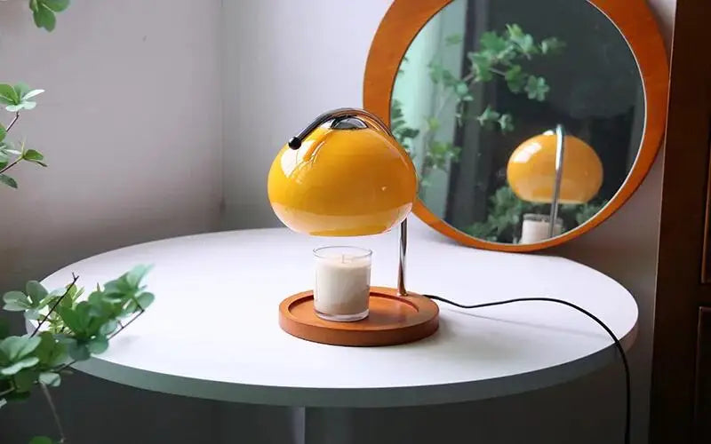 Table Lamp Aromatherapy Candlestick Lamp Bedroom Bedside Atmosphere Retro Glass Desk Lamp Study Office Home Candle Warmers Lamp