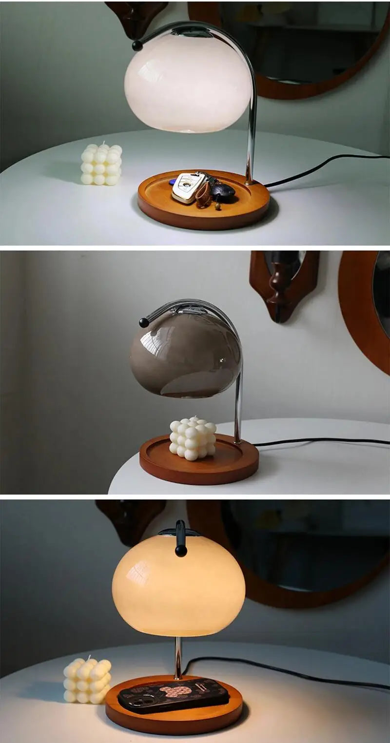 Table Lamp Aromatherapy Candlestick Lamp Bedroom Bedside Atmosphere Retro Glass Desk Lamp Study Office Home Candle Warmers Lamp