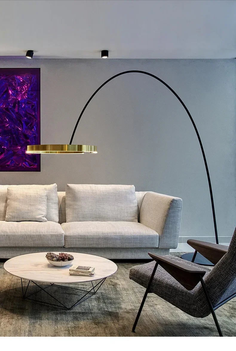 Italian Light Luxury Minimalist Fishing Lamp Living Room Bedroom Study Vertical Room Decoration Lights Artistic Floor Lamp LED