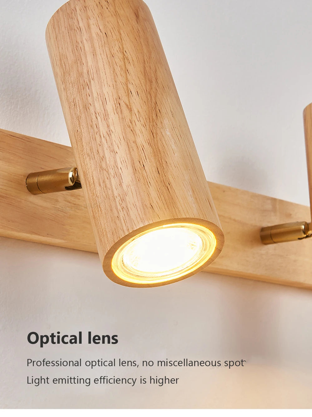 Wooden Decor Wall Lamp Nordic Rotatable LED Modern Fixtures For/Study Room Reading/Hotel Creative Indoor Lighting (Bulb For Free