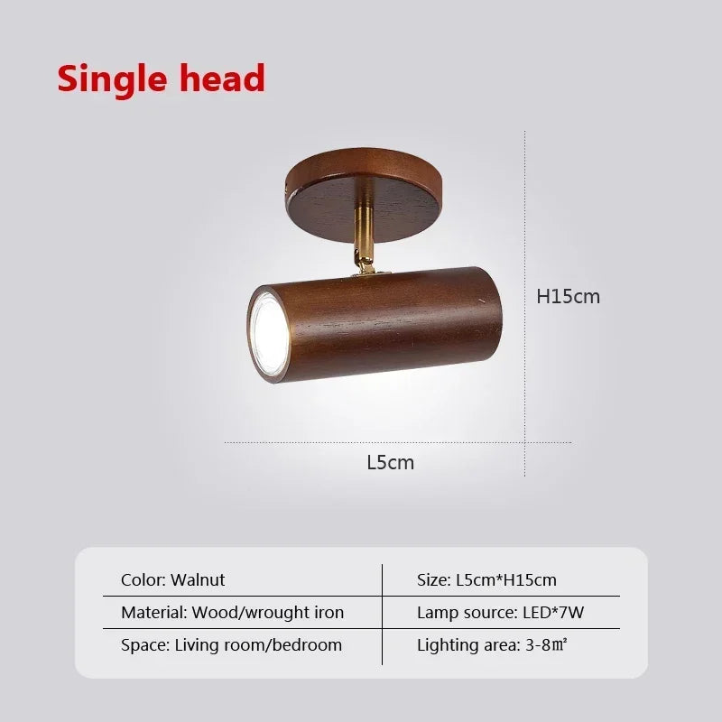 Wooden Decor Wall Lamp Nordic Rotatable LED Modern Fixtures For/Study Room Reading/Hotel Creative Indoor Lighting (Bulb For Free