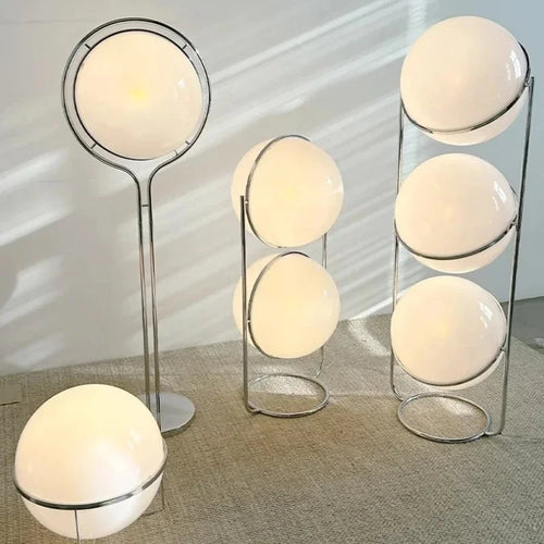 Garrault  Delord Floor Lamp Chrome Metal White Acrylic Ball Floor Light Living Room Hotel Room Sofa  Decoration Lamp