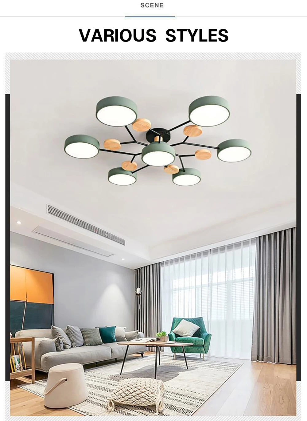 Modern LED Ceiling Lamp For Living Room Bedroom Restaurant Wood Round Ceiling Lights Macaron Chandelier Home Minimalist Lighting