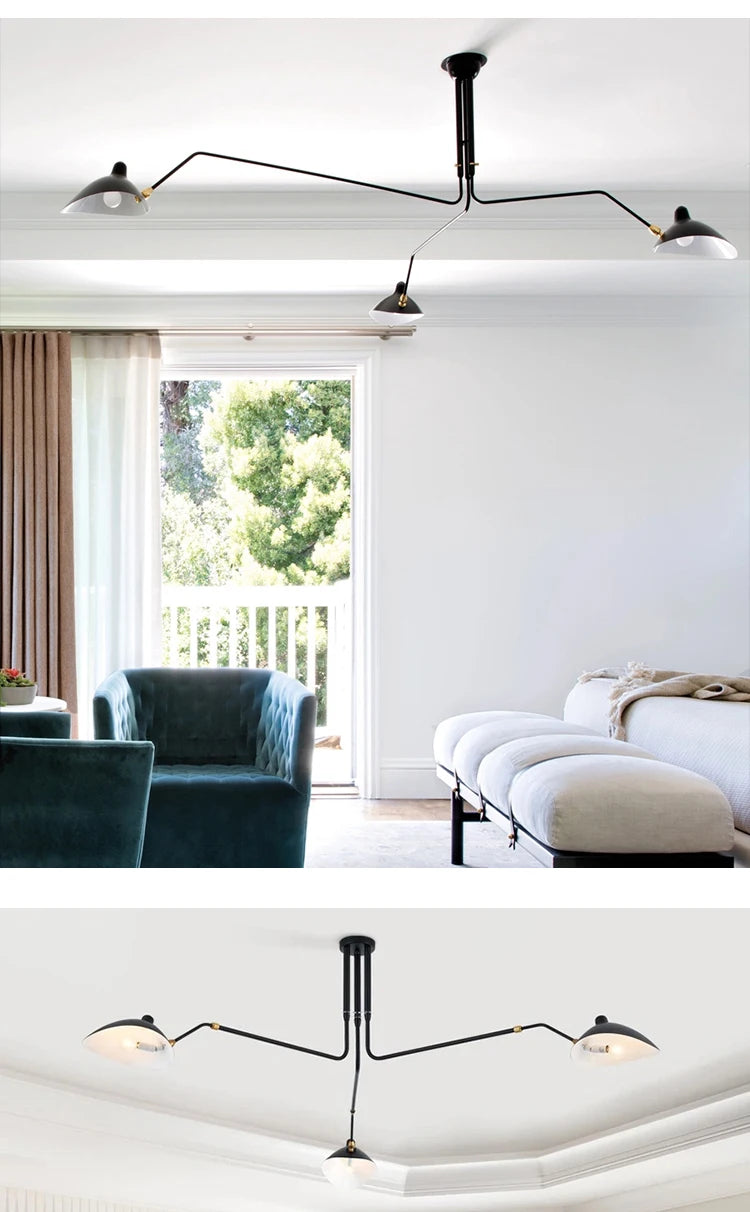 Mouille Ceiling Lamp Nordic SergeMouille Pendant Light For Living Room Bedroom Black Luminaire Home Decor Led Chandeliers Lights
