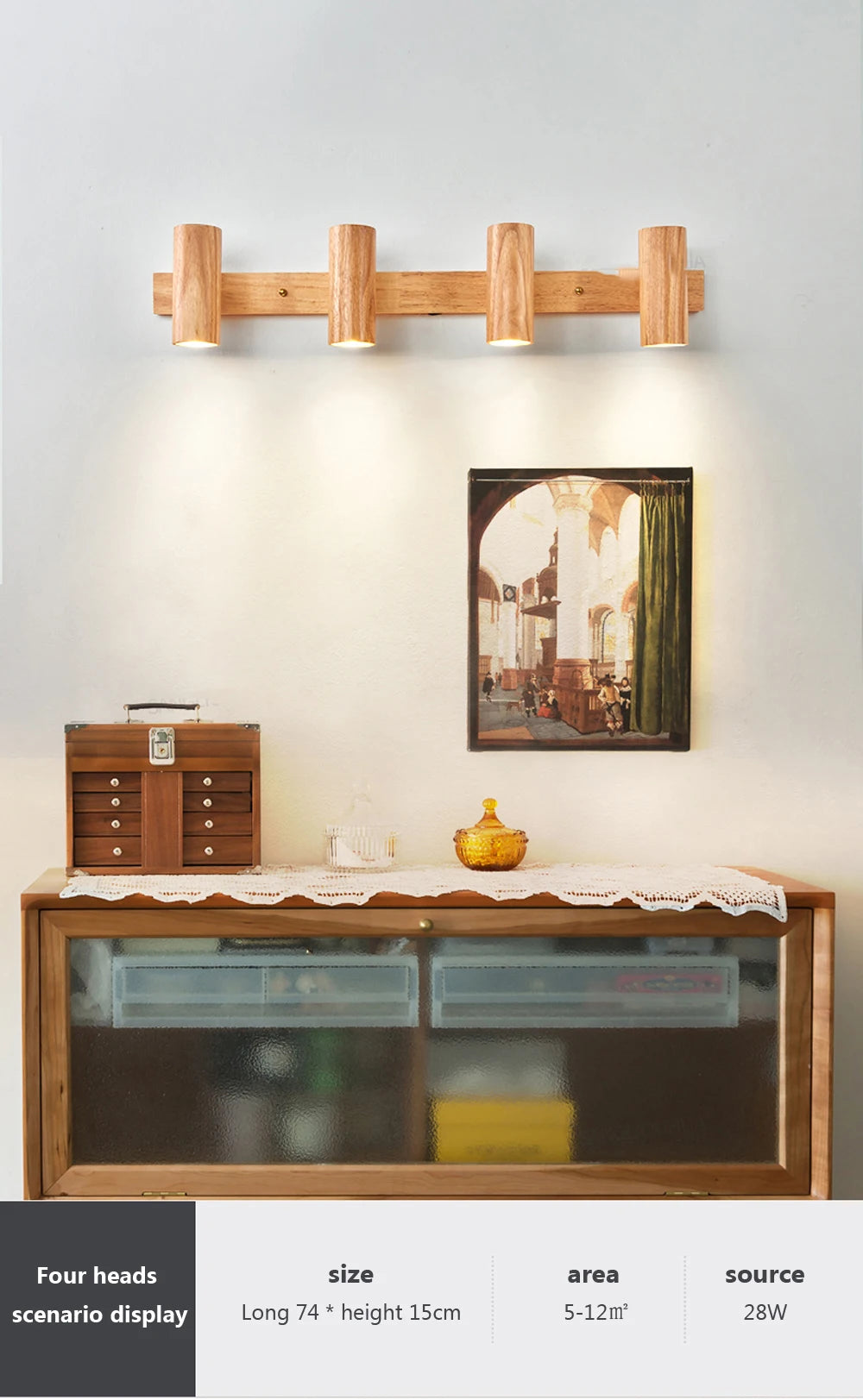 Wooden Decor Wall Lamp Nordic Rotatable LED Modern Fixtures For/Study Room Reading/Hotel Creative Indoor Lighting (Bulb For Free