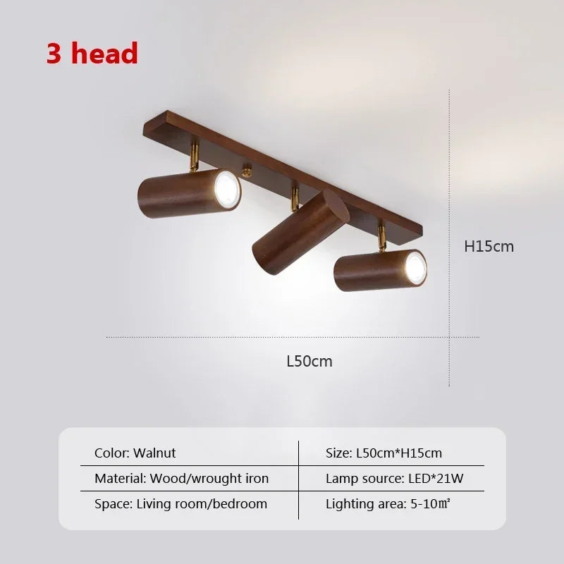 Wooden Decor Wall Lamp Nordic Rotatable LED Modern Fixtures For/Study Room Reading/Hotel Creative Indoor Lighting (Bulb For Free