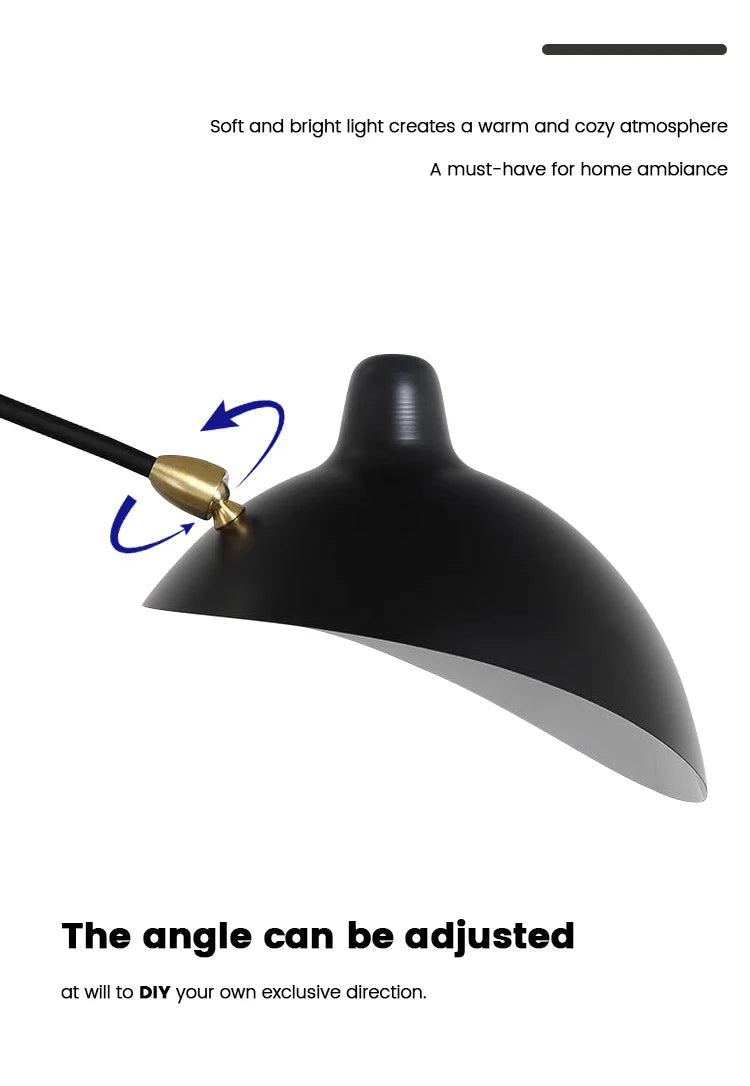 Mouille Ceiling Lamp Nordic SergeMouille Pendant Light For Living Room Bedroom Black Luminaire Home Decor Led Chandeliers Lights