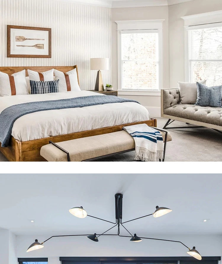 Mouille Ceiling Lamp Nordic SergeMouille Pendant Light For Living Room Bedroom Black Luminaire Home Decor Led Chandeliers Lights