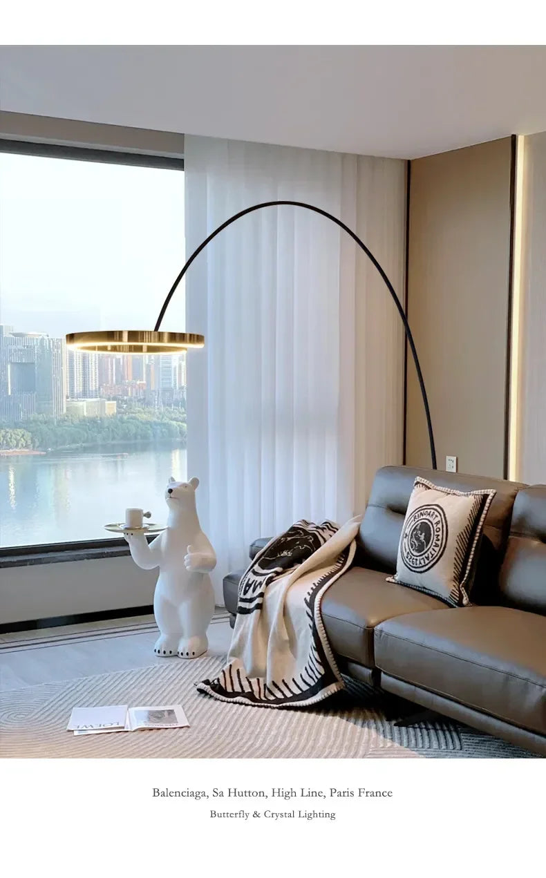 Italian Light Luxury Minimalist Fishing Lamp Living Room Bedroom Study Vertical Room Decoration Lights Artistic Floor Lamp LED