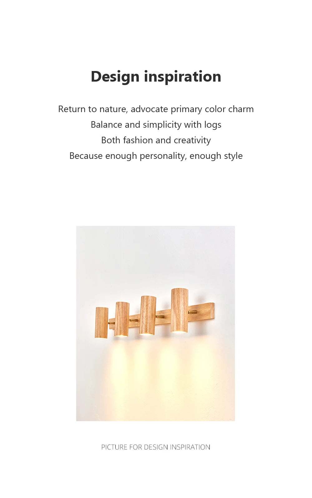 Wooden Decor Wall Lamp Nordic Rotatable LED Modern Fixtures For/Study Room Reading/Hotel Creative Indoor Lighting (Bulb For Free