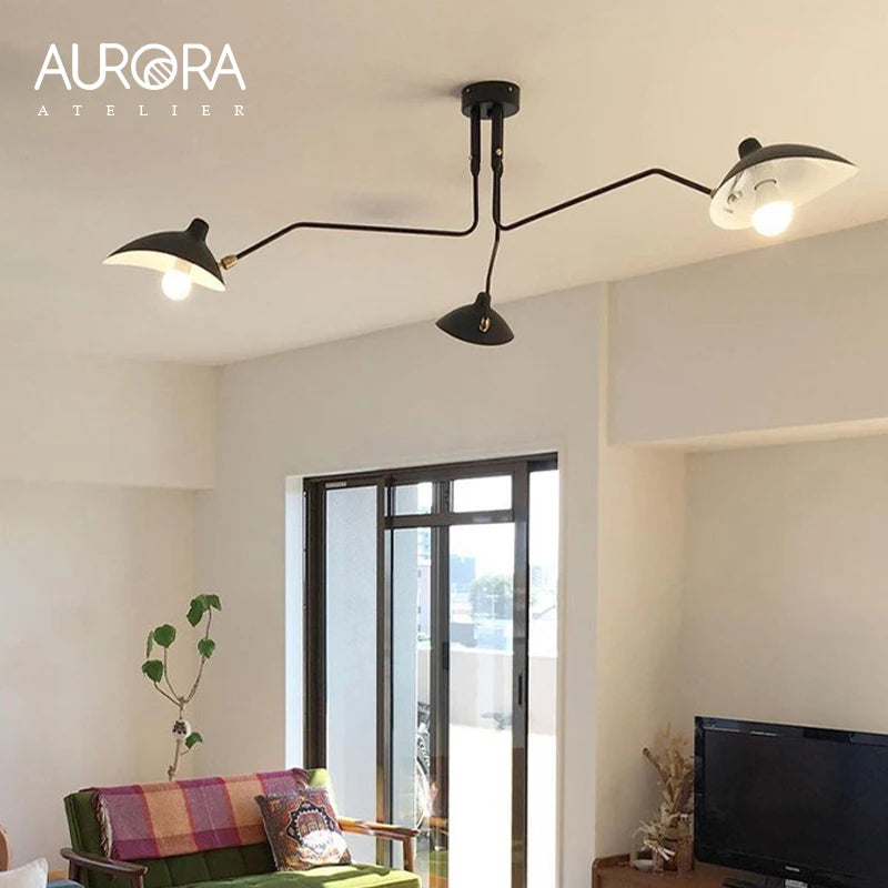 Mouille Ceiling Lamp Nordic SergeMouille Pendant Light For Living Room Bedroom Black Luminaire Home Decor Led Chandeliers Lights