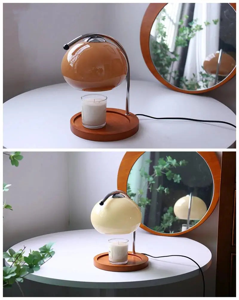Table Lamp Aromatherapy Candlestick Lamp Bedroom Bedside Atmosphere Retro Glass Desk Lamp Study Office Home Candle Warmers Lamp