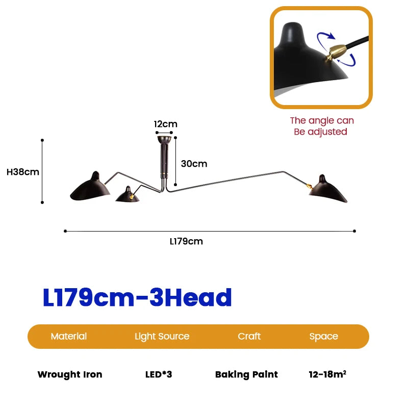 Mouille Ceiling Lamp Nordic SergeMouille Pendant Light For Living Room Bedroom Black Luminaire Home Decor Led Chandeliers Lights