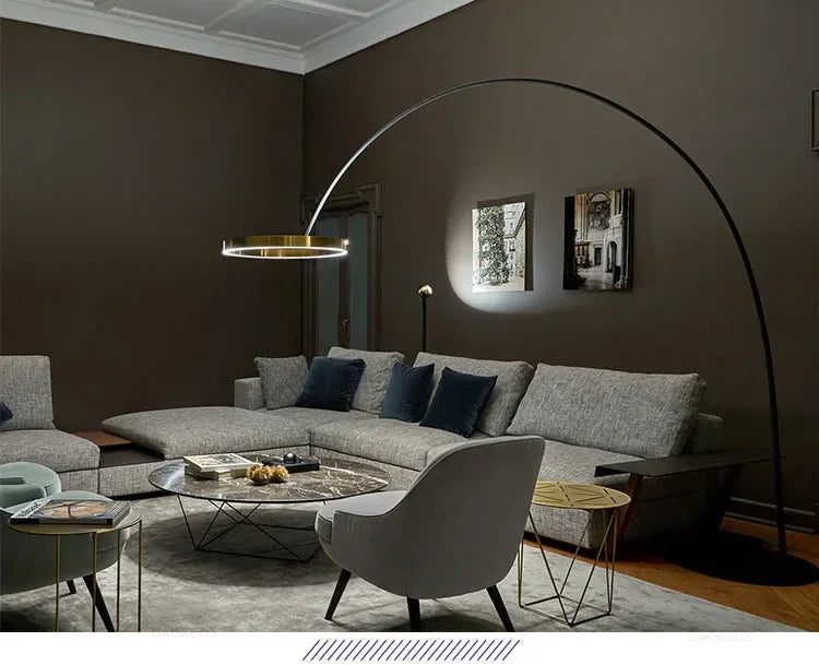 Italian Light Luxury Minimalist Fishing Lamp Living Room Bedroom Study Vertical Room Decoration Lights Artistic Floor Lamp LED