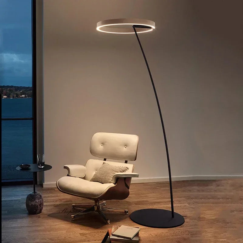 Italian Light Luxury Minimalist Fishing Lamp Living Room Bedroom Study Vertical Room Decoration Lights Artistic Floor Lamp LED
