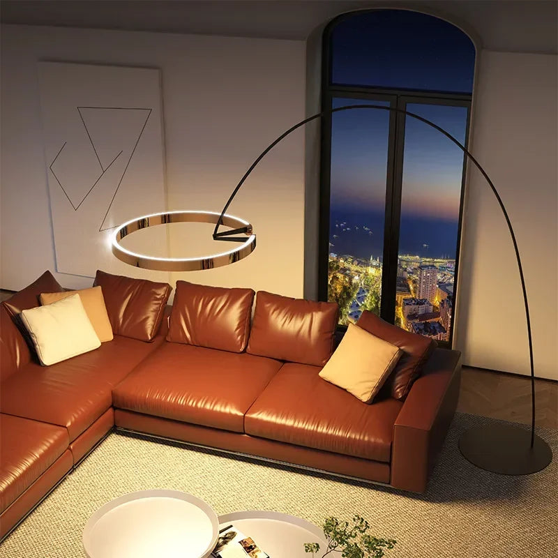 Italian Light Luxury Minimalist Fishing Lamp Living Room Bedroom Study Vertical Room Decoration Lights Artistic Floor Lamp LED