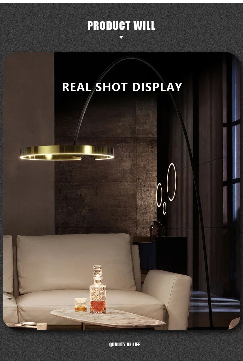 Italian Light Luxury Minimalist Fishing Lamp Living Room Bedroom Study Vertical Room Decoration Lights Artistic Floor Lamp LED