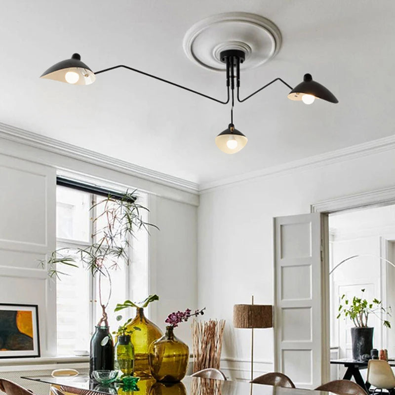 Mouille Ceiling Lamp Nordic SergeMouille Pendant Light For Living Room Bedroom Black Luminaire Home Decor Led Chandeliers Lights